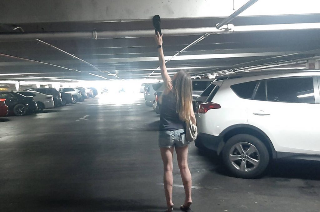 What’s the deal with shoeprints on ceilings in Las Vegas casino parking garages?