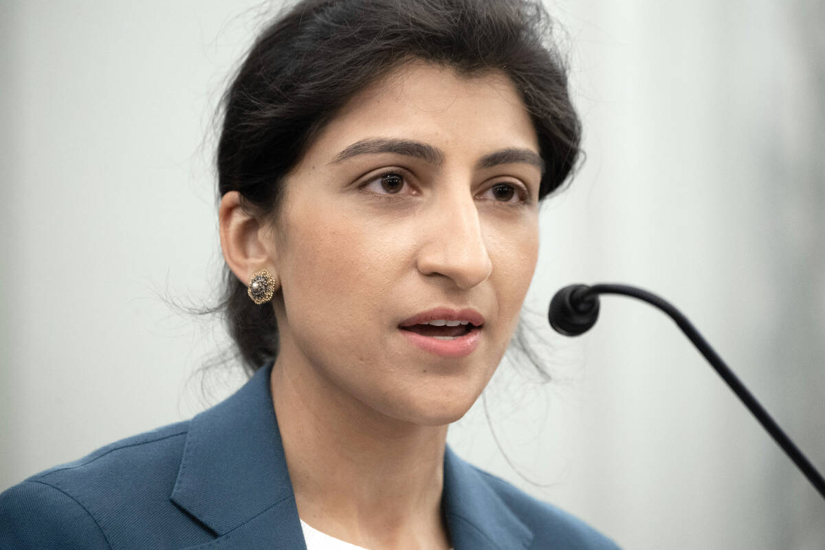 FILE - Lina Khan, the nominee for Commissioner of the Federal Trade Commission (FTC), speaks du ...