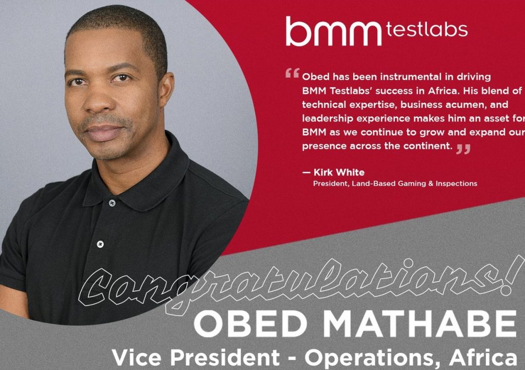 BMM Testlabs promotes Obed Mathabe to VP Operations – Africa