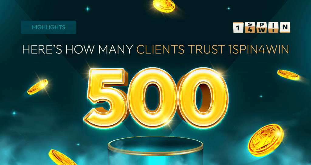 1spin4win passes 500 clients