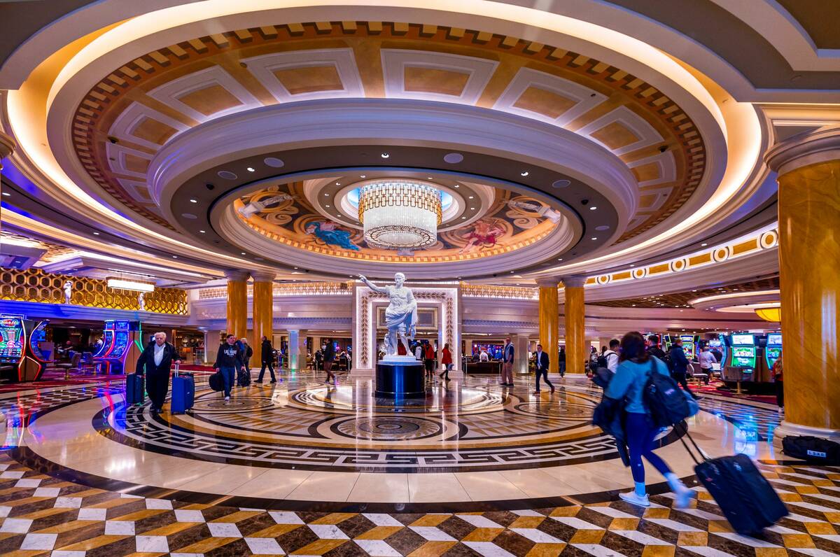 The reworked entrance and dome within Caesars Palace as Caesars Entertainment has spent hundred ...