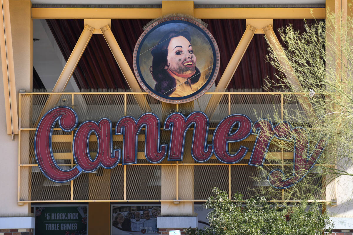 A weathered sign at Eastside Cannery is seen at 5255 Boulder Highway in Las Vegas Monday, Febru ...