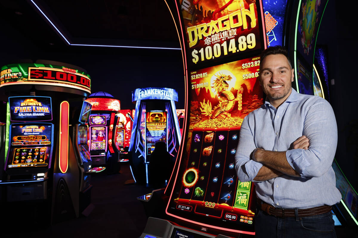 Light & Wonder CEO Matt Wilson poses for a photo in the company’s showroom, Monday, June 12, ...